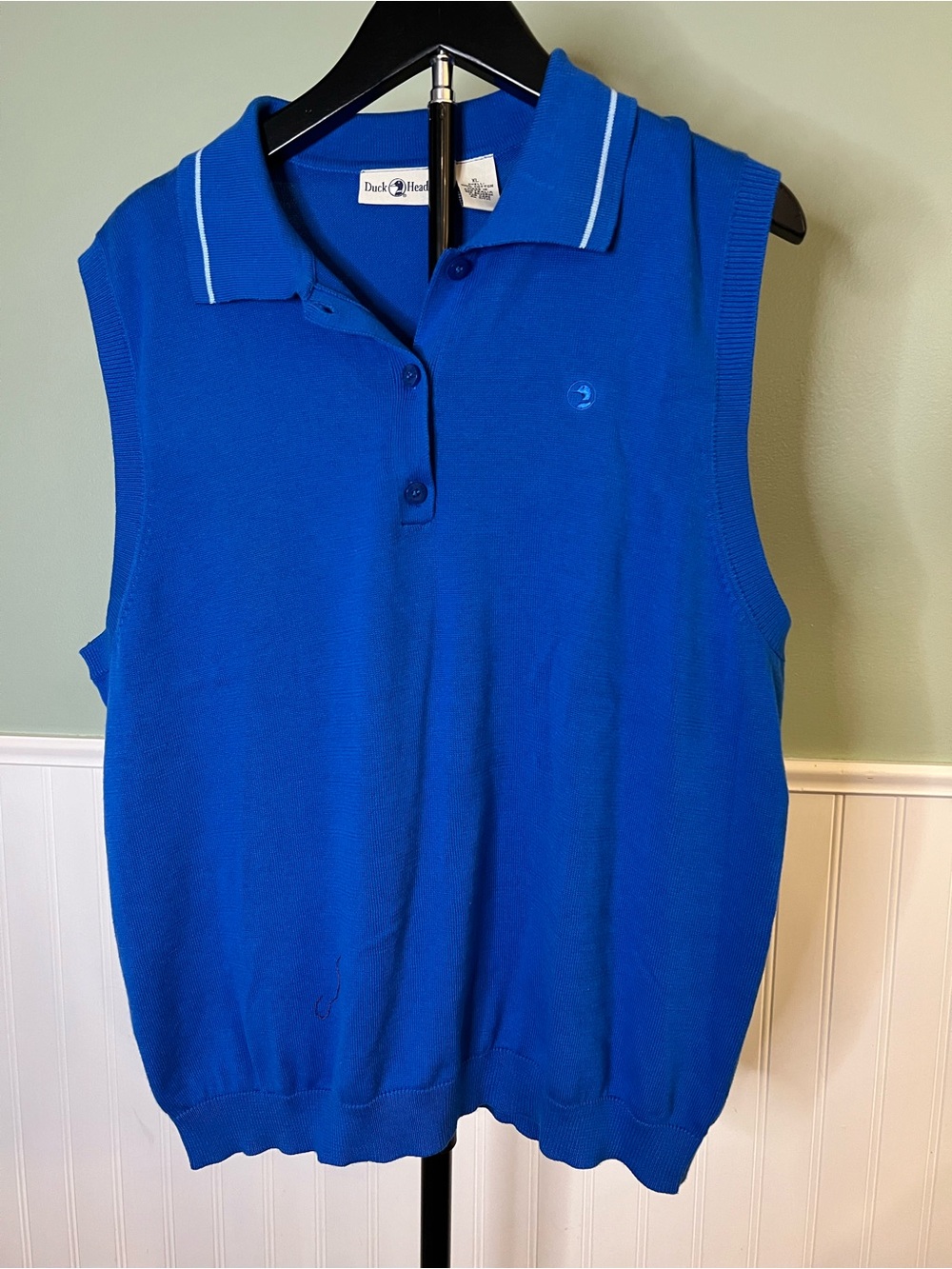 EUC- Duck Head Royal Blue Sleeveless Polo Sweater Vest. Size XL